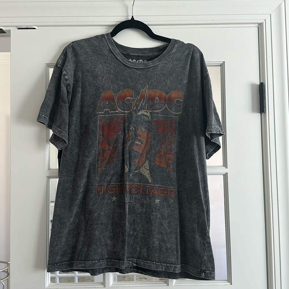 AC ⚡️DC Acid Washed Band Tee